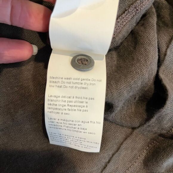 Boss Orange Linen Knit Cardigan Button Up Taupe Slub Fit Open Seam Size Small - Picture 8 of 11